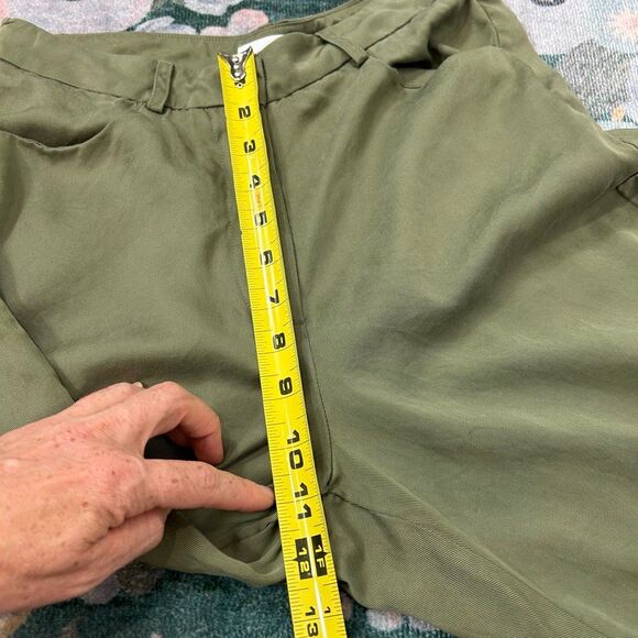 Superdown Mae Cargo Pants Womens Small Olive Green High Rise Silky Satin Tencel - Picture 16 of 16